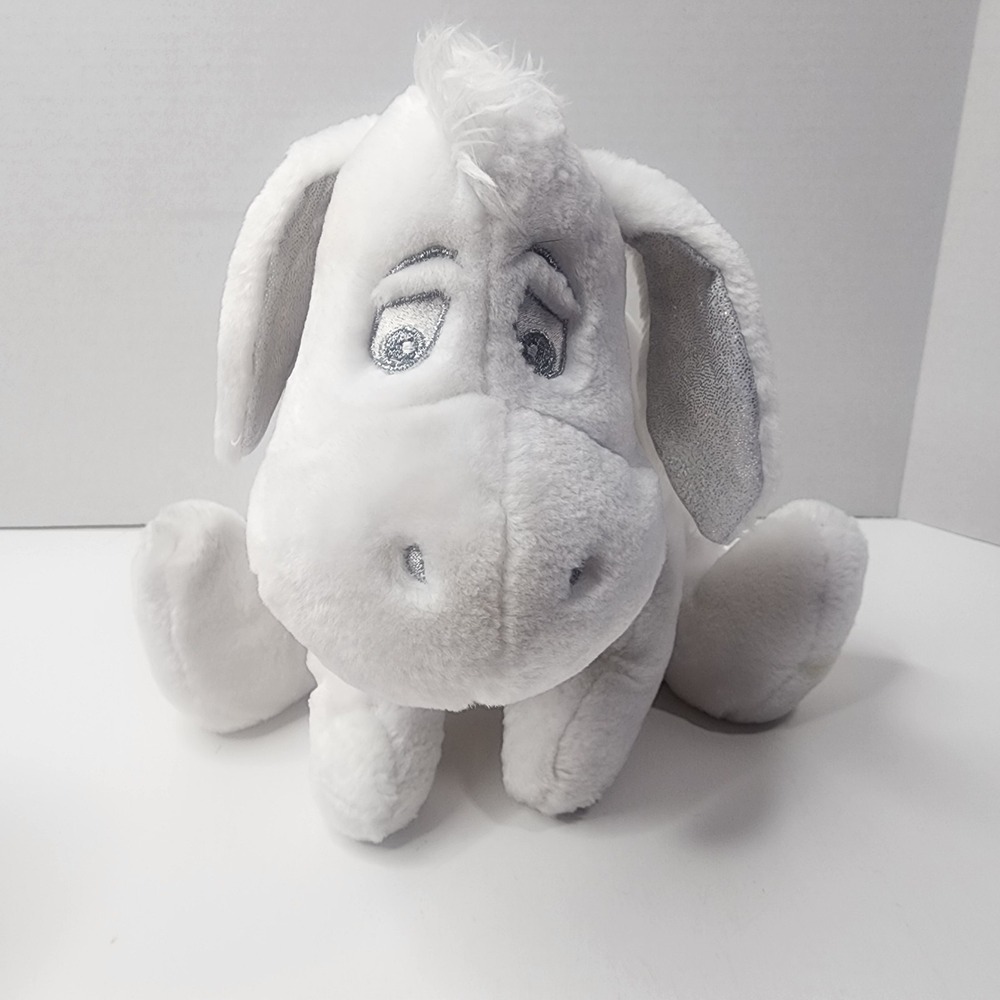 Disney Store Snowflake Pals Eeyore Plush White Silver Winter Vtg Holiday 12" EUC